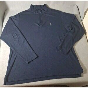 FishHippie Co 1/4 Zip Shirt Pullover Mens XL Long Sleeve Navy Blue Modal Outside